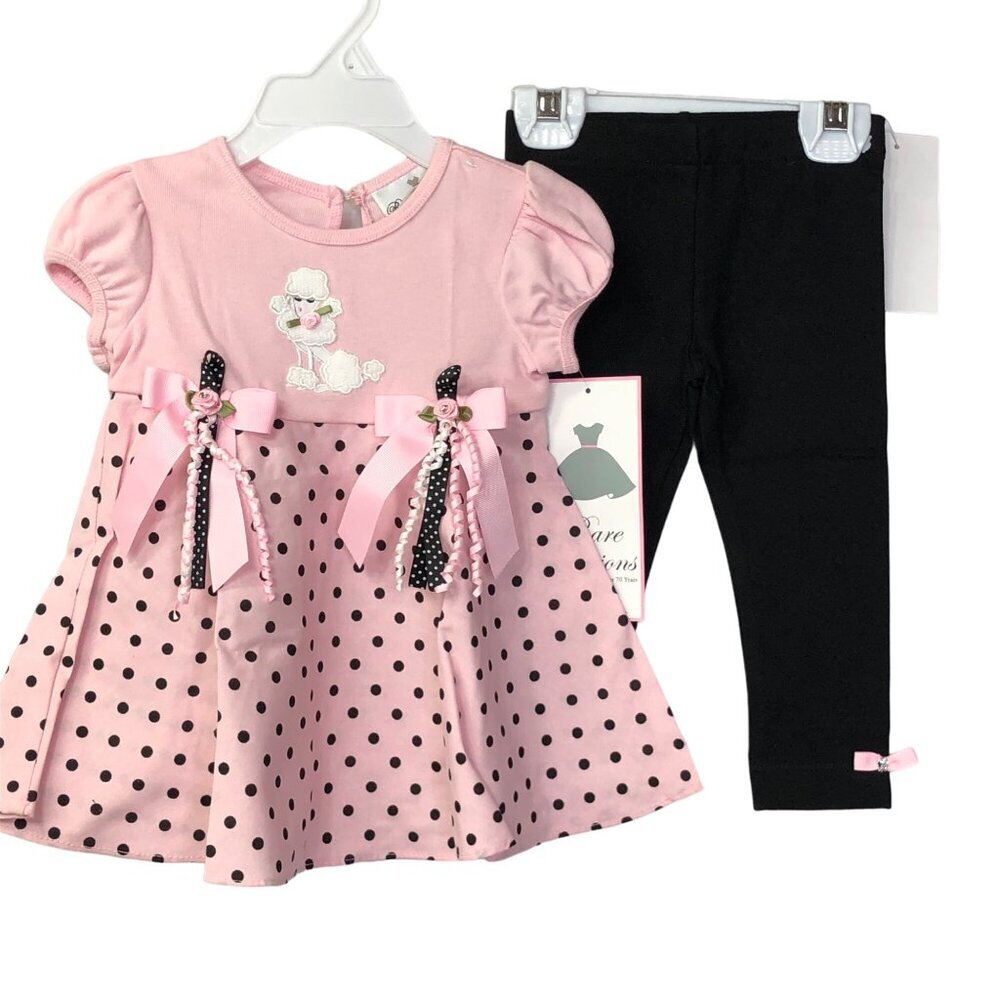 RARE EDITIONS BABY GIRL 2 PIECE SET OUTFIT  12MOS NWT‎